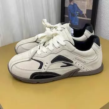 Женская спортивная обувь, роскошные повседневные теннисные кроссовки из искусственной кожи для женщин, тренд 2024 года, удобная обувь на плоской подошве, брендовая обувь для активного отдыха 35 бежевый