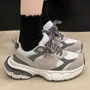 Женская спортивная обувь с дышащей сеткой, модная теннисная обувь высокого качества, весенняя уличная повседневная удобная женская обувь на шнуровке 35