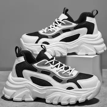 Женская спортивная обувь с сеткой на толстой подошве, модные легкие увеличенные женские кроссовки для фитнеса большого размера 35 белый
