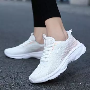Женская спортивная обувь весна и осень новые дышащие сетчатые повседневные туфли для учеников средней школы модная мягкая подошва для путешествий на открытом воздухе женская обувь 35