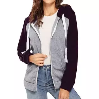 Женская спортивная повседневная тонкая базовая куртка на молнии с капюшоном и карманом на молнии с длинным рукавом, пальто S красный