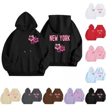 Женская спортивная рубашка с длинными рукавами, повседневная толстовка с капюшоном и карманом с надписью на шнурке S