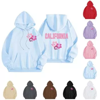 Женская спортивная рубашка с длинными рукавами, повседневная толстовка с капюшоном и карманом с надписью на шнурке XXXL коричневый