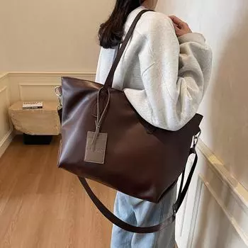 Женская спортивная сумка для фитнеса из искусственной кожи, большая вместимость, сумка через плечо, сумка для подмышек, сумка для путешествий и багажа для студентов чёрный