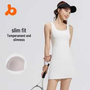 Женская спортивная теннисная юбка Juyitang со встроенной накладкой на грудь и стильным дизайном для йоги на спине S чёрный/звезда