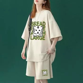 Женская спортивная удобная свободная футболка большого размера, шорты, брюки, костюм из двух частей XXXXL