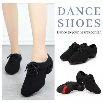 Женская стандартная обувь для бальных танцев, парусиновая подошва, тренировочная обувь для соревнований, современная танцевальная обувь для танцев 34 чёрный