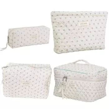 Женская стеганая косметичка MY #, косметичка с цветочным принтом, сумка для повседневного использования, кошелек Style Four