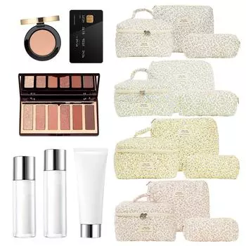 Женская стеганая косметичка, сумка для хранения косметики, большая вместимость, эстетическая косметичка с клатчем и пеналом, симпатичная косметичка