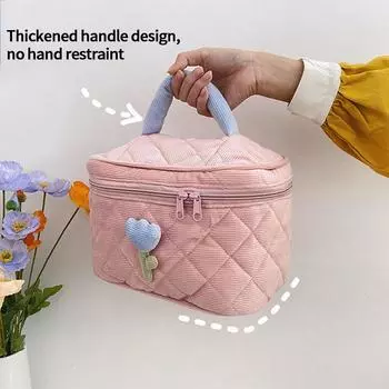 Женская стеганая косметичка, женская косметичка в виде тюльпана, на молнии, косметичка для путешествий, косметичка, туалетная сумка, органайзер As picture show