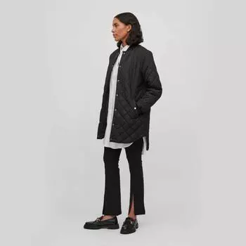 Женская стеганая куртка средней длины VILA 36 бледно-синий