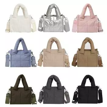 Женская стеганая модная сумка через плечо с регулируемым ремнем, мягкая сумка через плечо, легкая стильная сумка через плечо, простая сумка-портфель White