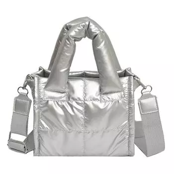 # Женская стеганая модная сумка через плечо, стеганая сумка-тоут, шикарная сумка-хобо (Серебряный)