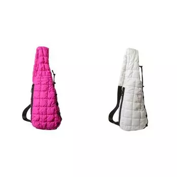 - Женская стеганая нагрудная сумка, легкая однотонная женская сумка на плечо (Розовое золото