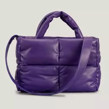 Женская стеганая сумка, большая вместительная сумка с верхней ручкой, однотонная легкая сумка через плечо из искусственной кожи, женская повседневная сумка-тоут 33x21x10cm чёрный