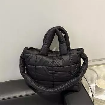 Женская стеганая сумка через плечо, стеганая сумка-тоут, однотонная стеганая сумка с верхней ручкой, женская сумка для поездок на работу белый