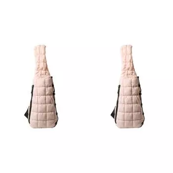 Женская стеганая сумка на грудь, легкая однотонная женская сумка на плечо (розовый)