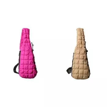 Женская стеганая сумка на грудь, легкая однотонная женская сумка на плечо (Розовое золото)