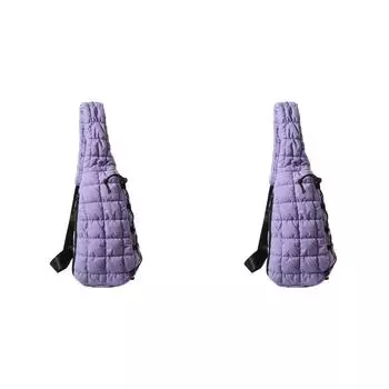 Женская стеганая сумка на грудь, легкая однотонная женская сумка на плечо (фиолетовый)