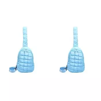 Женская стеганая сумка на грудь, сумка на талию с застежкой-молнией, мягкая сумка-хобо (синий)