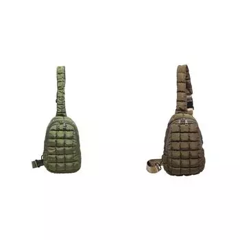 Женская стеганая сумка на грудь, сумка на талию с застежкой-молнией, мягкая сумка-хобо (Темно-зеленый)