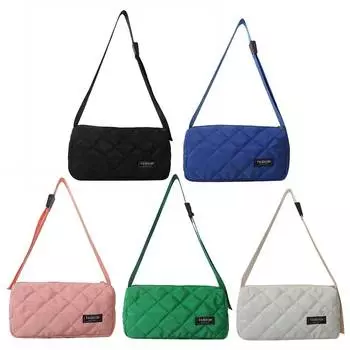 Женская стеганая сумка на молнии, модная повседневная сумка для покупок, сумка * чёрный