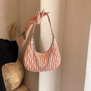 Женская стеганая сумка на плечо из искусственной кожи, модная сумка-полумесяц, большая вместимость, минималистская сумка-портфель, женская сумка для поездок на работу