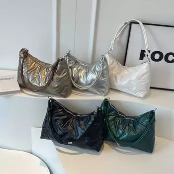 Женская стеганая сумка-тоут, модная мягкая сумка через плечо, большая вместимость, стеганая сумка-саквояж, повседневная зимняя сумка для поездок на работу зелёный