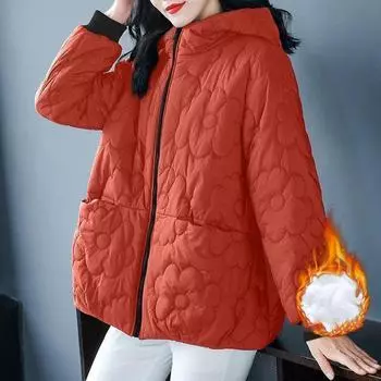 Женская стеганая верхняя одежда свободная модная зимняя хлопковая одежда с карманом на молнии парки XXXL чёрный