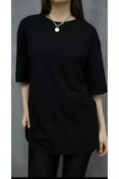 Женская стильная футболка большого размера, хлопковая футболка большого размера с двойным рукавом