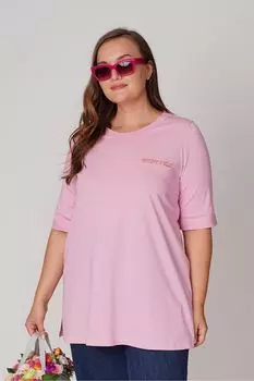 Женская стильная футболка большого размера, хлопковая футболка с вышивкой и надписью