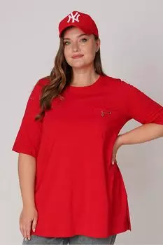 Женская стильная футболка большого размера, базовая хлопковая футболка
