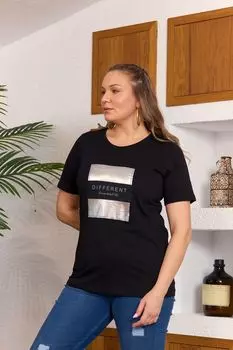 Женская стильная футболка большого размера с принтом, футболка больших размеров