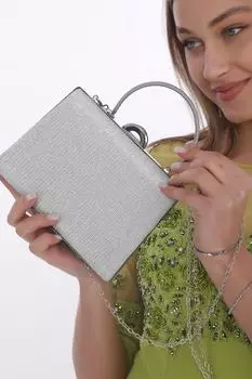 Женская стильная и практичная сумка для вечернего платья серебристого цвета, привлекающая внимание вечернее платье с грудью, портфель, клатч, женская сумка, новый сезон