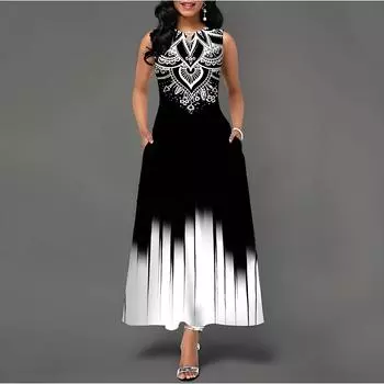 Женская стильная одежда Bohemia с V-образным вырезом для пляжного отдыха, повседневные платья больших размеров для женщин, летние платья S