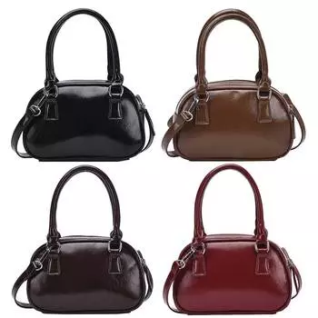 Женская стильная сумка через плечо из искусственной кожи с куполом, повседневная сумка-саквояж, шикарная сумка-хобо красный