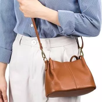 Женская стильная сумка через плечо из натуральной кожи Niche Design Большая вместительная сумка через плечо чёрный