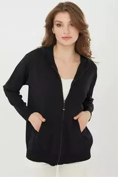 Женская стильная толстовка большого размера с капюшоном на молнии