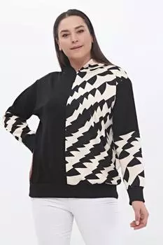 Женская стильная толстовка большого размера, толстовка больших размеров с капюшоном, черная