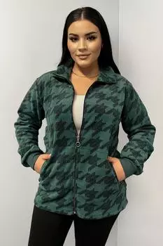 Женская стильная толстовка большого размера, флисовая толстовка большого размера с карманом на молнии