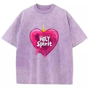 Женская стираная футболка с принтом розовой любви и святого духа, свободный повседневный топ с короткими рукавами для девочек S