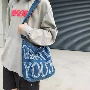Женская сумка 2023, весенняя новая модная трендовая сумка на плечо, повседневная сумка через плечо большой вместимости, сумка-тоут с буквенным принтом
