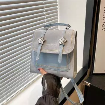 Женская сумка 2024 года, лето, новый портативный небольшой рюкзак через плечо, корейская версия, сумка через плечо в британском стиле в академическом стиле чёрный