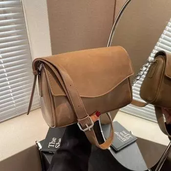 Женская сумка 2024 года, новая модная осенняя универсальная сумка через плечо, знаменитость в Интернете, маленькая квадратная сумка хаки