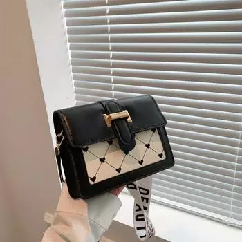 Женская сумка 2024 года, весна, новая мода, простая сумка-мессенджер через плечо, контрастные цвета, повседневная, свежая, милая, маленькая квадратная сумка белый