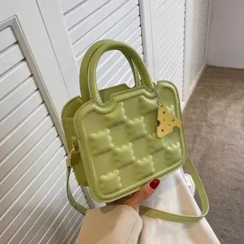Женская сумка 2024, ручная сумка для печенья, женская новая модная текстура 2024 года, уникальный дизайн, маленькая квадратная сумка с наклоном на одно плечо