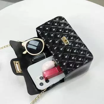 Женская сумка 2024 зима новая милая девочка, жемчужно-ромбическая сумка-желе косметичка бордовый