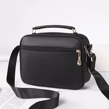 Женская сумка 2025 года, новая квадратная сумка с бриллиантами, модная сумка из искусственной кожи с вышивкой наискосок через плечо для женщин чёрный