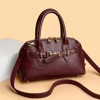 Женская сумка 2025 года, простая модная сумка-ракушка, переносная сумка через плечо, большая вместительная сумка чёрный