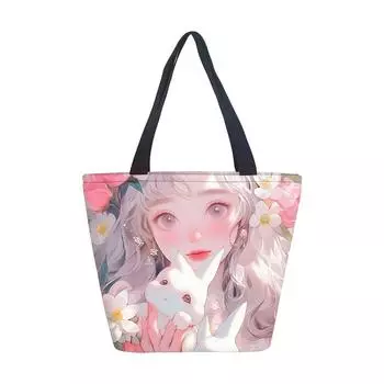 Женская сумка афроамериканского черного цвета для девочек, сумка через плечо, напечатанная холщовая сумка, модный тренд, большая вместительная сумка-тоут